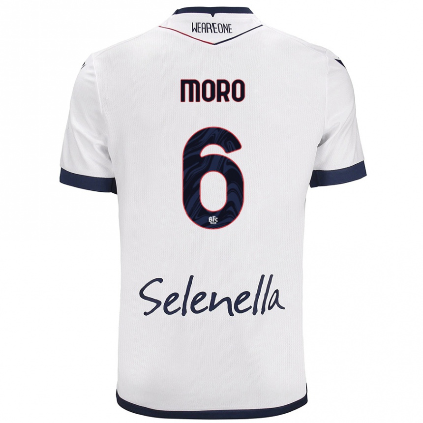 Gyermek Labdarúgás Nikola Moro #6 Fehér Royal Blue Idegenbeli Jersey 2024/25 Mez Póló Ing