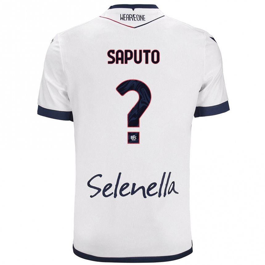 Gyermek Labdarúgás Jesse Saputo #0 Fehér Royal Blue Idegenbeli Jersey 2024/25 Mez Póló Ing