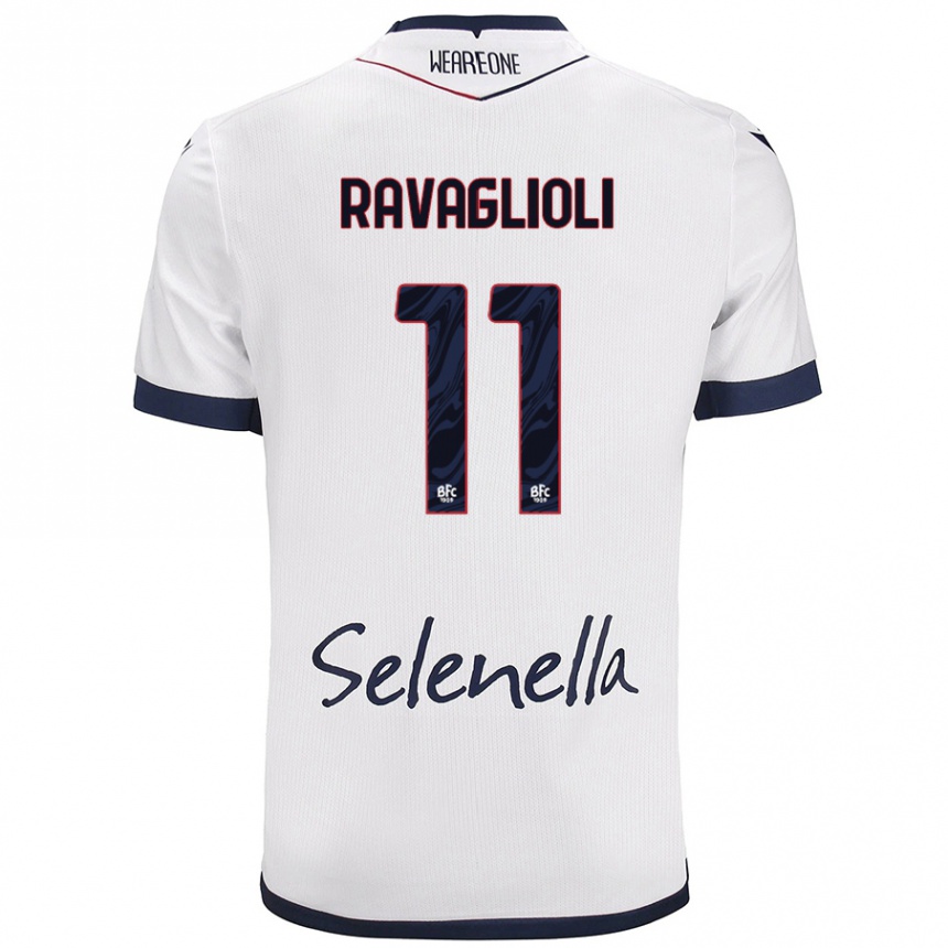 Gyermek Labdarúgás Tommaso Ravaglioli #11 Fehér Royal Blue Idegenbeli Jersey 2024/25 Mez Póló Ing