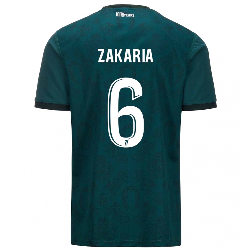 Gyermek Labdarúgás Denis Zakaria #6 Sötétzöld Idegenbeli Jersey 2024/25 Mez Póló Ing