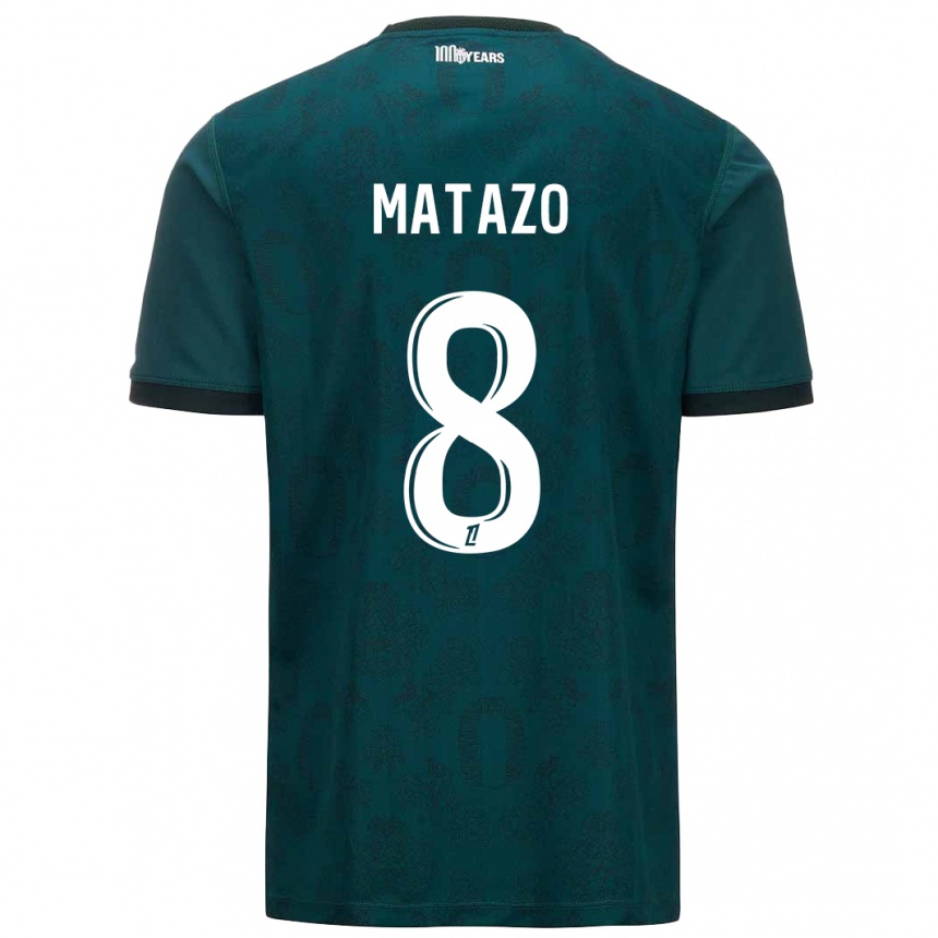 Gyermek Labdarúgás Eliot Matazo #8 Sötétzöld Idegenbeli Jersey 2024/25 Mez Póló Ing