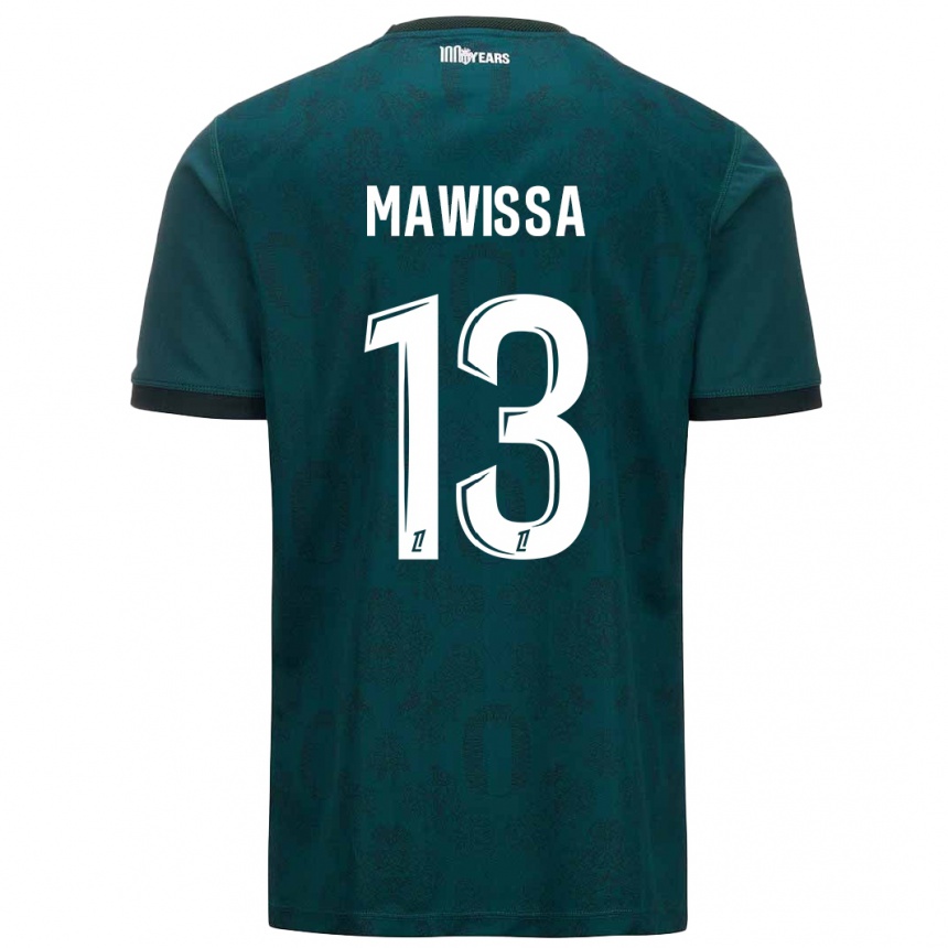 Gyermek Labdarúgás Christian Mawissa Elebi #13 Sötétzöld Idegenbeli Jersey 2024/25 Mez Póló Ing