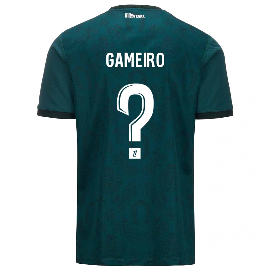 Gyermek Labdarúgás Benoît Gameiro #0 Sötétzöld Idegenbeli Jersey 2024/25 Mez Póló Ing