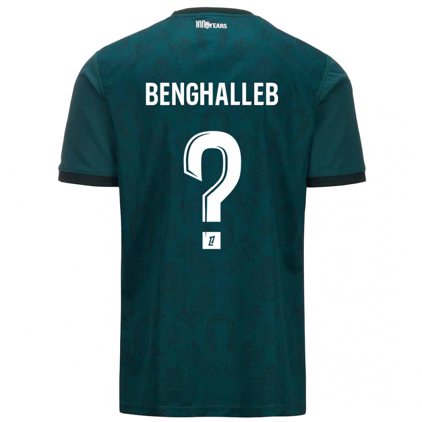 Gyermek Labdarúgás Adam Benghalleb #0 Sötétzöld Idegenbeli Jersey 2024/25 Mez Póló Ing