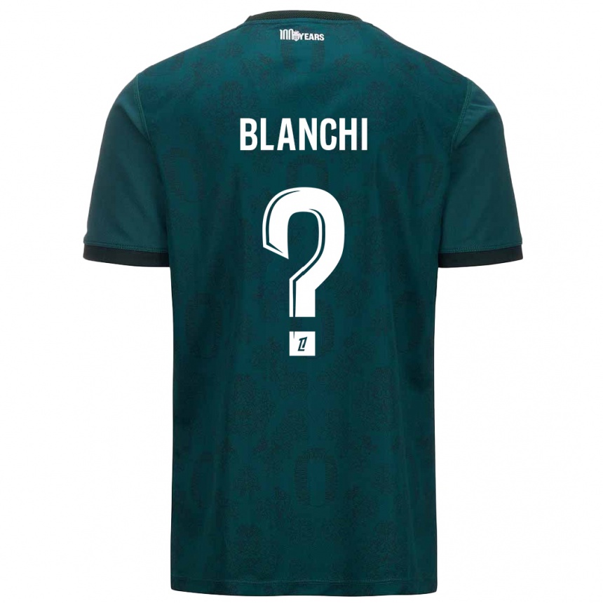 Gyermek Labdarúgás Florian Blanchi #0 Sötétzöld Idegenbeli Jersey 2024/25 Mez Póló Ing