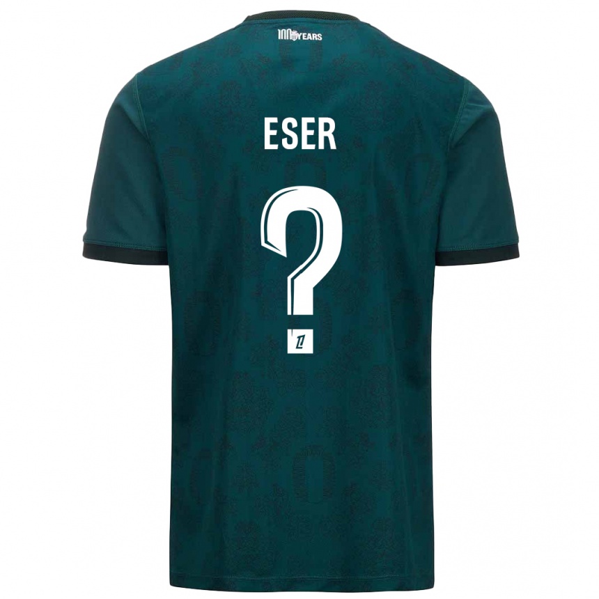 Gyermek Labdarúgás Allan Eser #0 Sötétzöld Idegenbeli Jersey 2024/25 Mez Póló Ing