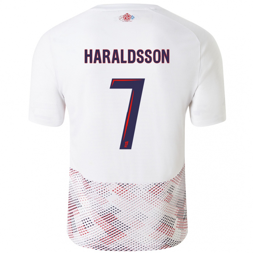 Gyermek Labdarúgás Hákon Arnar Haraldsson #7 Fehér Royal Blue Idegenbeli Jersey 2024/25 Mez Póló Ing