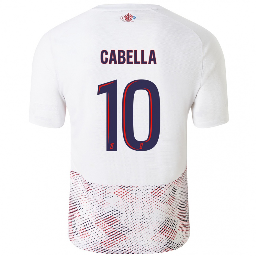 Gyermek Labdarúgás Rémy Cabella #10 Fehér Royal Blue Idegenbeli Jersey 2024/25 Mez Póló Ing