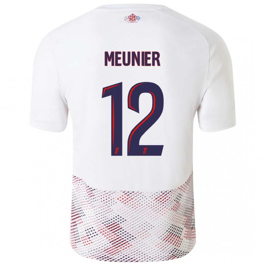 Gyermek Labdarúgás Thomas Meunier #12 Fehér Royal Blue Idegenbeli Jersey 2024/25 Mez Póló Ing