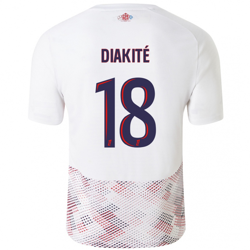 Gyermek Labdarúgás Bafodé Diakité #18 Fehér Royal Blue Idegenbeli Jersey 2024/25 Mez Póló Ing