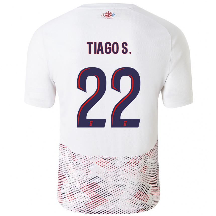 Gyermek Labdarúgás Tiago Santos #22 Fehér Royal Blue Idegenbeli Jersey 2024/25 Mez Póló Ing