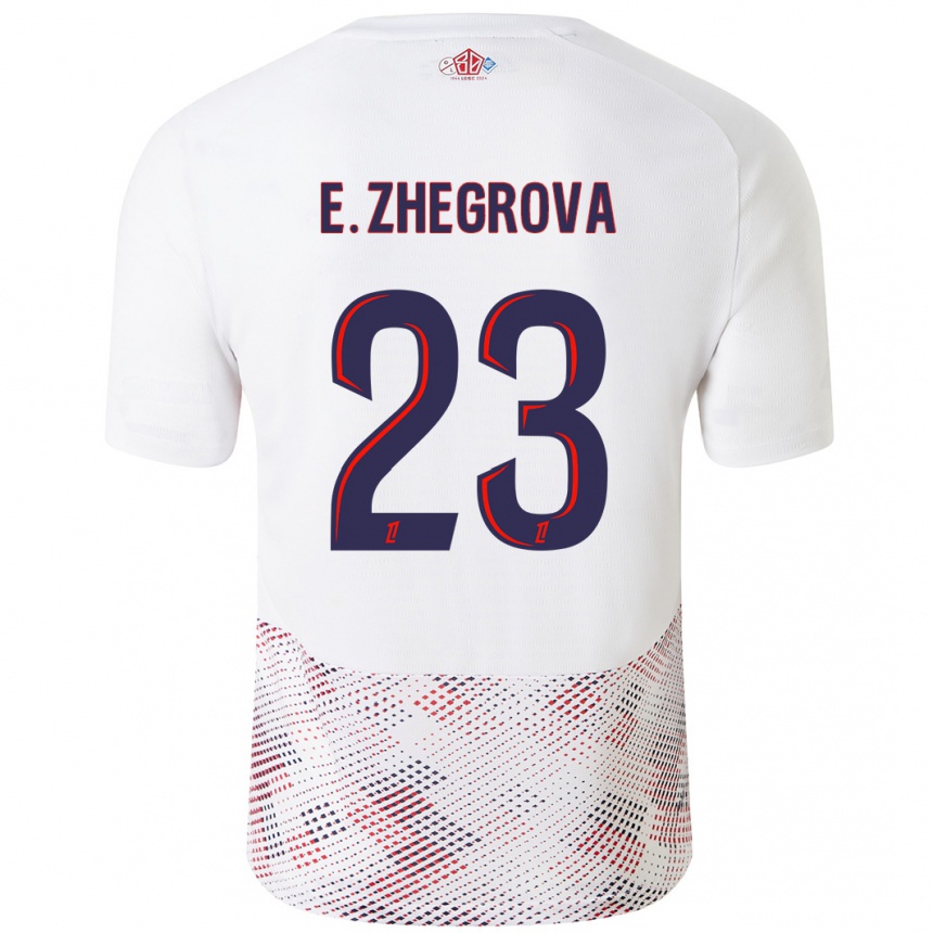 Gyermek Labdarúgás Edon Zhegrova #23 Fehér Royal Blue Idegenbeli Jersey 2024/25 Mez Póló Ing