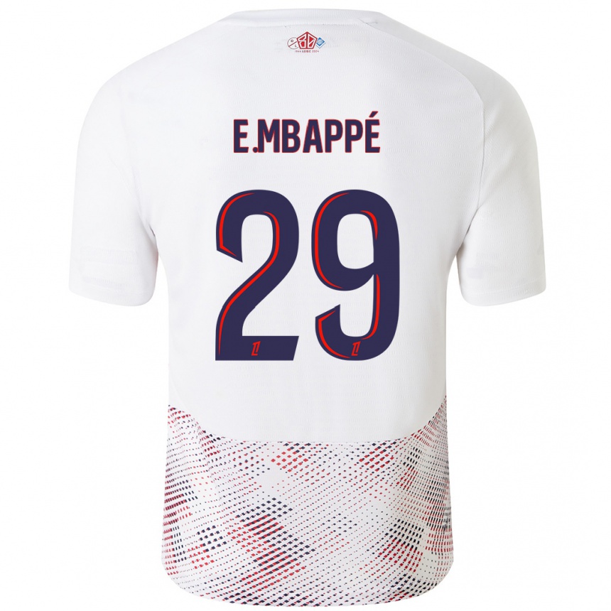 Gyermek Labdarúgás Ethan Mbappe #29 Fehér Royal Blue Idegenbeli Jersey 2024/25 Mez Póló Ing