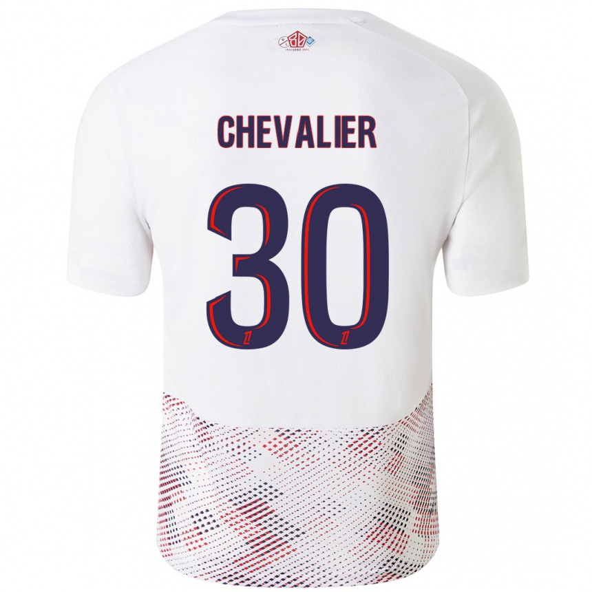 Gyermek Labdarúgás Lucas Chevalier #30 Fehér Royal Blue Idegenbeli Jersey 2024/25 Mez Póló Ing