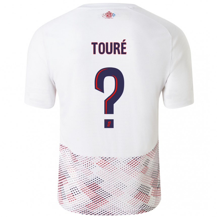 Gyermek Labdarúgás Ousmane Touré #0 Fehér Royal Blue Idegenbeli Jersey 2024/25 Mez Póló Ing