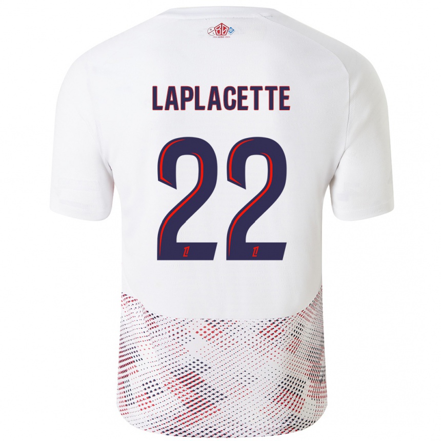 Gyermek Labdarúgás Tess Laplacette #22 Fehér Royal Blue Idegenbeli Jersey 2024/25 Mez Póló Ing