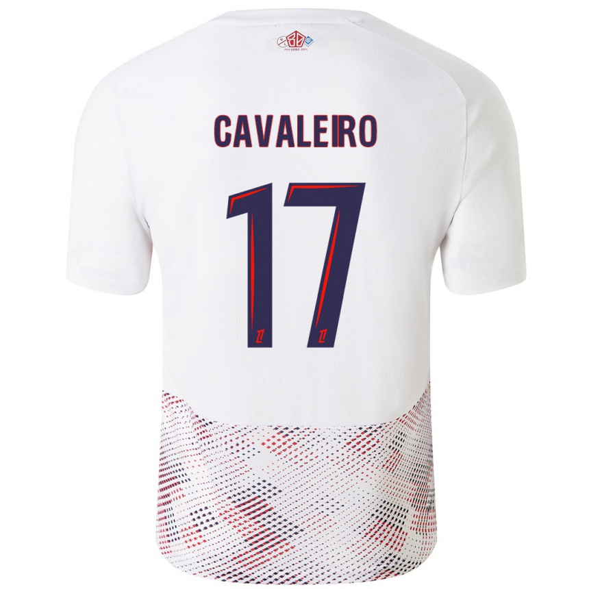 Gyermek Labdarúgás Ivan Cavaleiro #17 Fehér Royal Blue Idegenbeli Jersey 2024/25 Mez Póló Ing