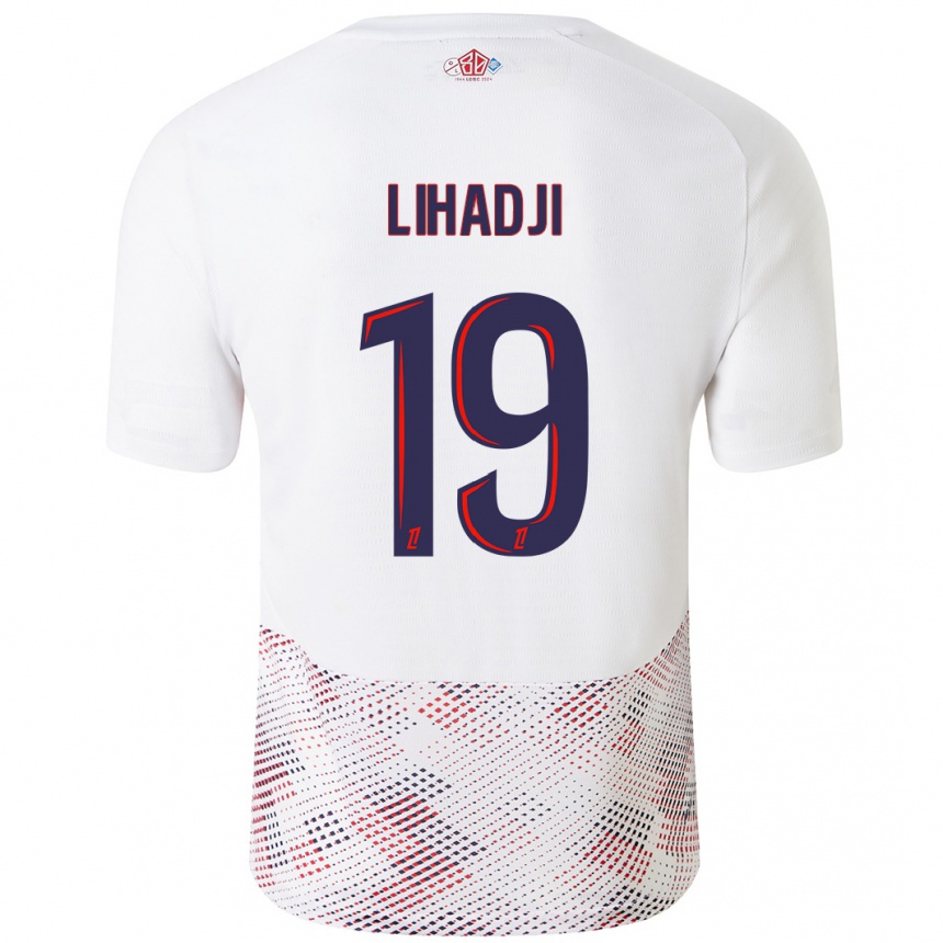 Gyermek Labdarúgás Isaac Lihadji #19 Fehér Royal Blue Idegenbeli Jersey 2024/25 Mez Póló Ing