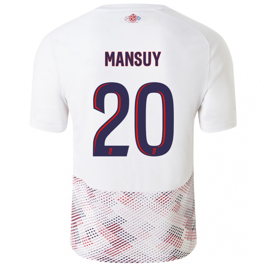 Gyermek Labdarúgás Heloise Mansuy #20 Fehér Royal Blue Idegenbeli Jersey 2024/25 Mez Póló Ing