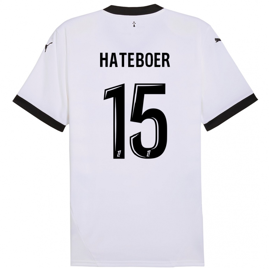 Gyermek Labdarúgás Hans Hateboer #15 Fehér Fekete Idegenbeli Jersey 2024/25 Mez Póló Ing