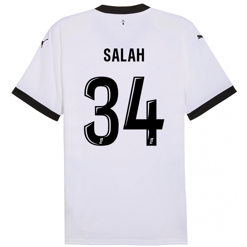 Gyermek Labdarúgás Ibrahim Salah #34 Fehér Fekete Idegenbeli Jersey 2024/25 Mez Póló Ing