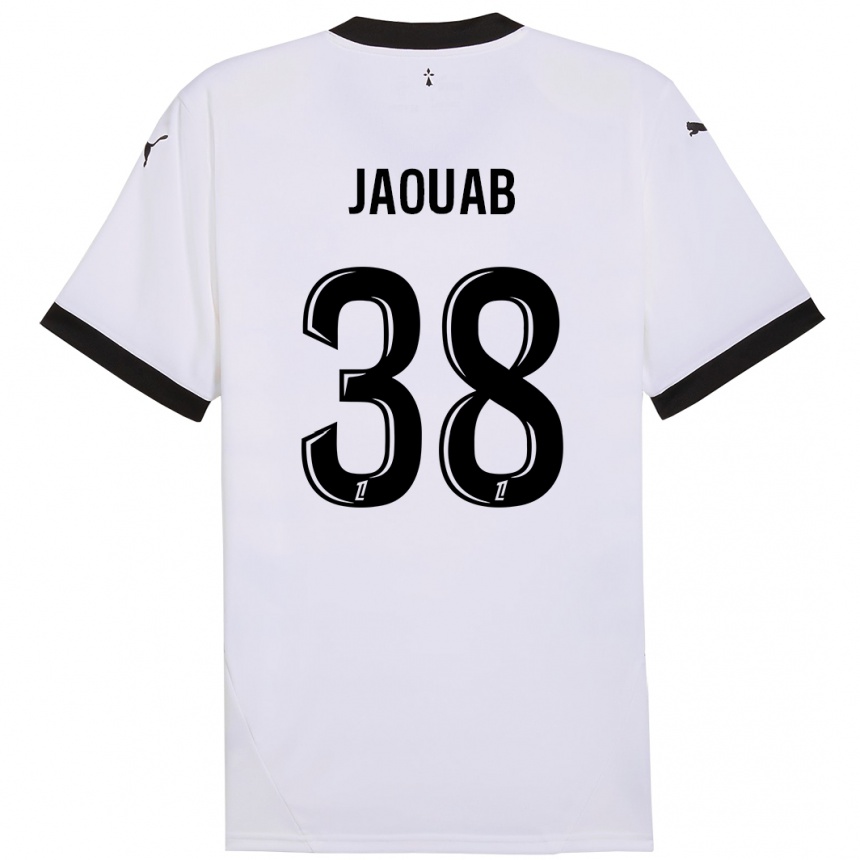 Gyermek Labdarúgás Mohamed Jaouab #38 Fehér Fekete Idegenbeli Jersey 2024/25 Mez Póló Ing