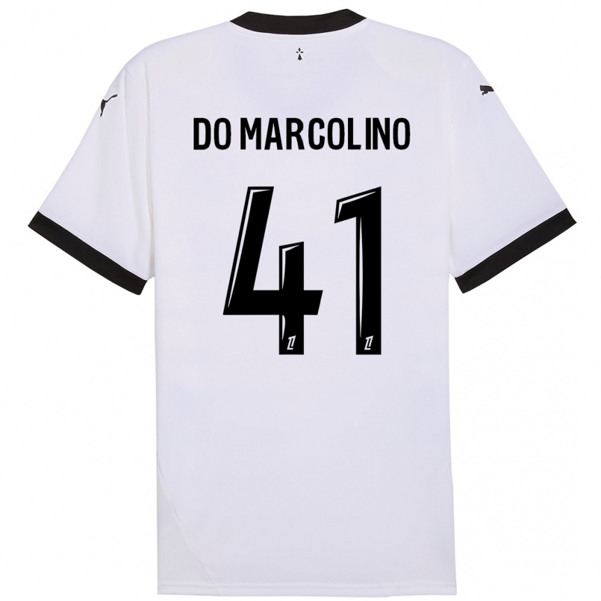 Gyermek Labdarúgás Alan Do Marcolino #41 Fehér Fekete Idegenbeli Jersey 2024/25 Mez Póló Ing