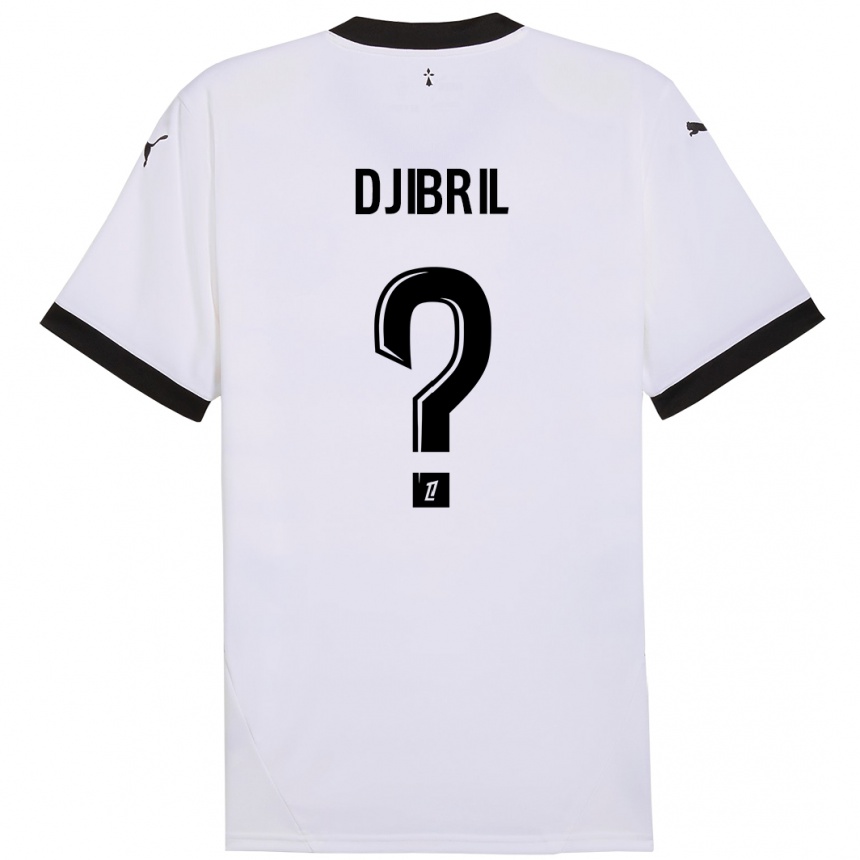 Gyermek Labdarúgás Djibril Diallo #0 Fehér Fekete Idegenbeli Jersey 2024/25 Mez Póló Ing