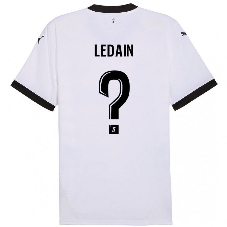 Gyermek Labdarúgás Samuel Ledain #0 Fehér Fekete Idegenbeli Jersey 2024/25 Mez Póló Ing