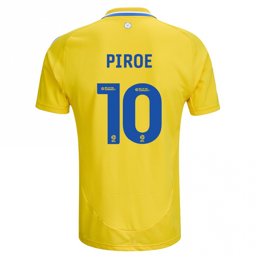 Gyermek Labdarúgás Joël Piroe #10 Sárga Kék Idegenbeli Jersey 2024/25 Mez Póló Ing