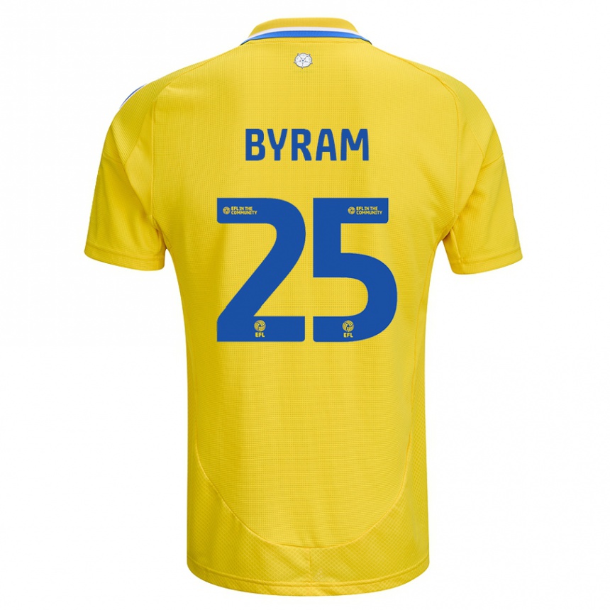 Gyermek Labdarúgás Sam Byram #25 Sárga Kék Idegenbeli Jersey 2024/25 Mez Póló Ing