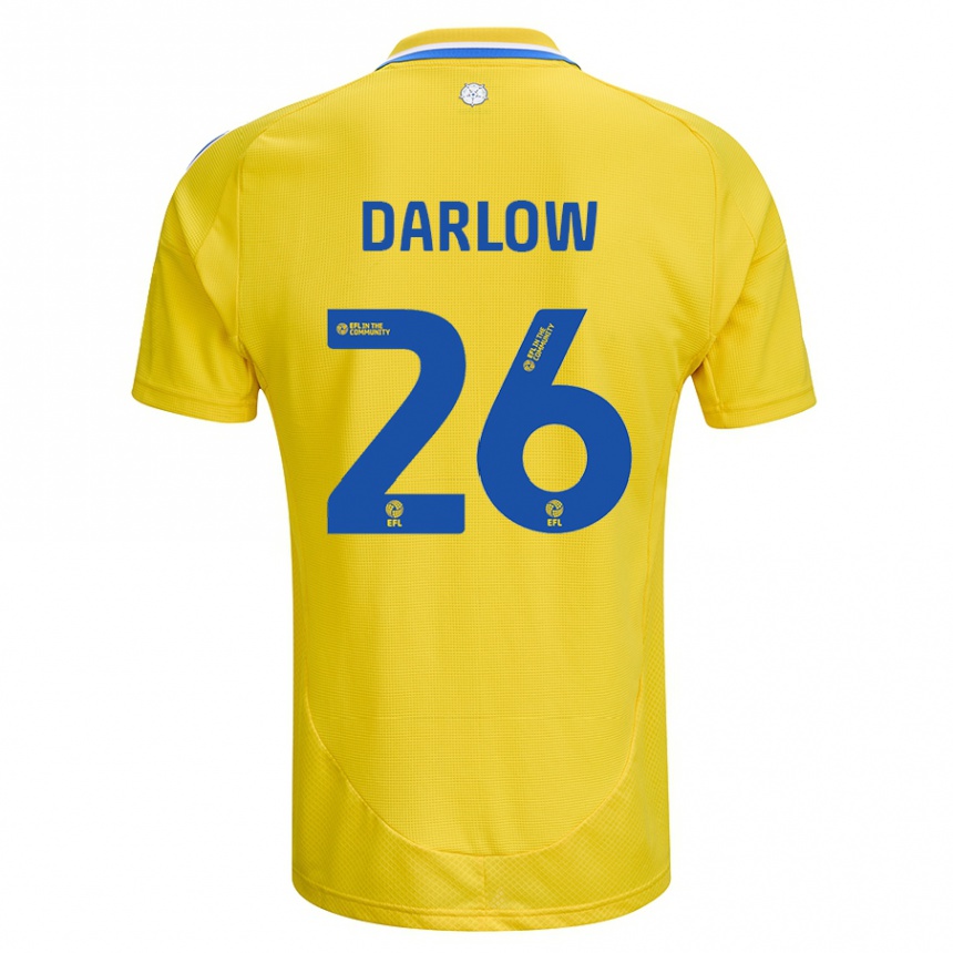 Gyermek Labdarúgás Karl Darlow #26 Sárga Kék Idegenbeli Jersey 2024/25 Mez Póló Ing