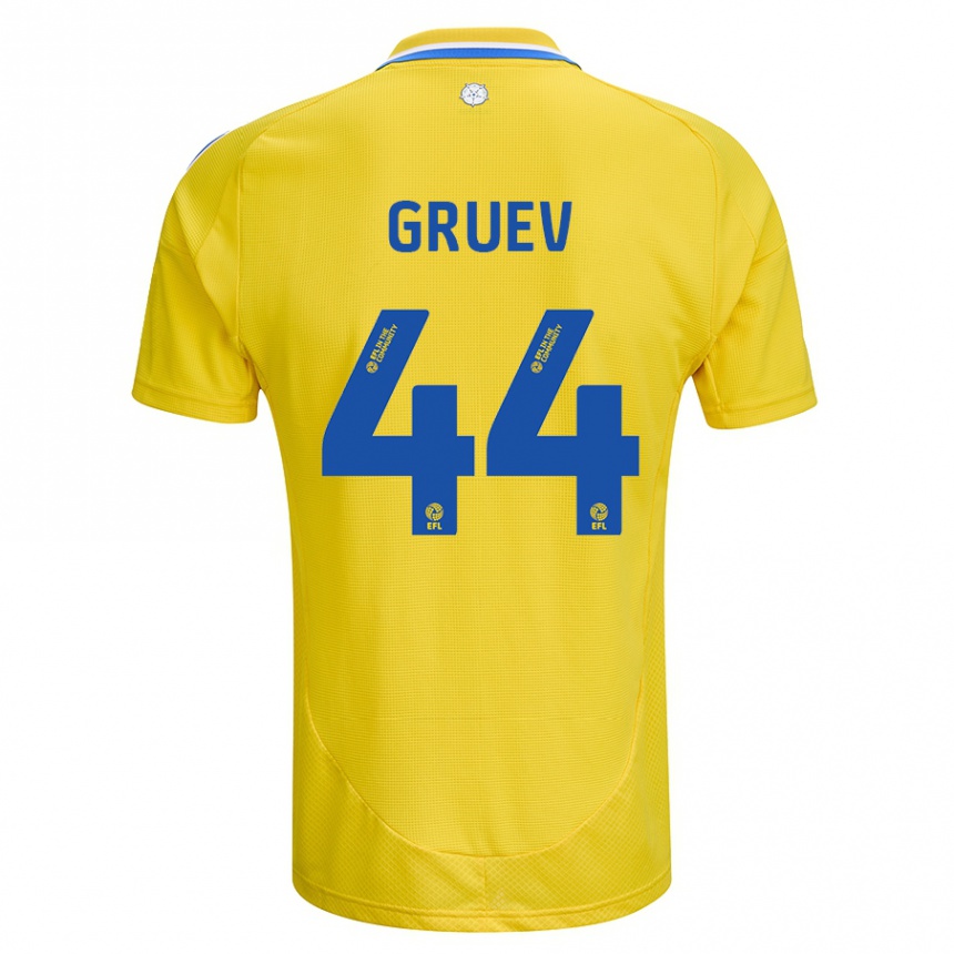 Gyermek Labdarúgás Ilia Gruev #44 Sárga Kék Idegenbeli Jersey 2024/25 Mez Póló Ing