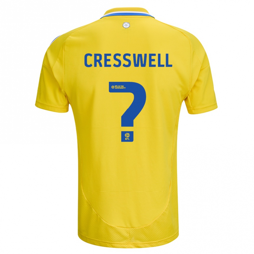 Gyermek Labdarúgás Alfie Cresswell #0 Sárga Kék Idegenbeli Jersey 2024/25 Mez Póló Ing