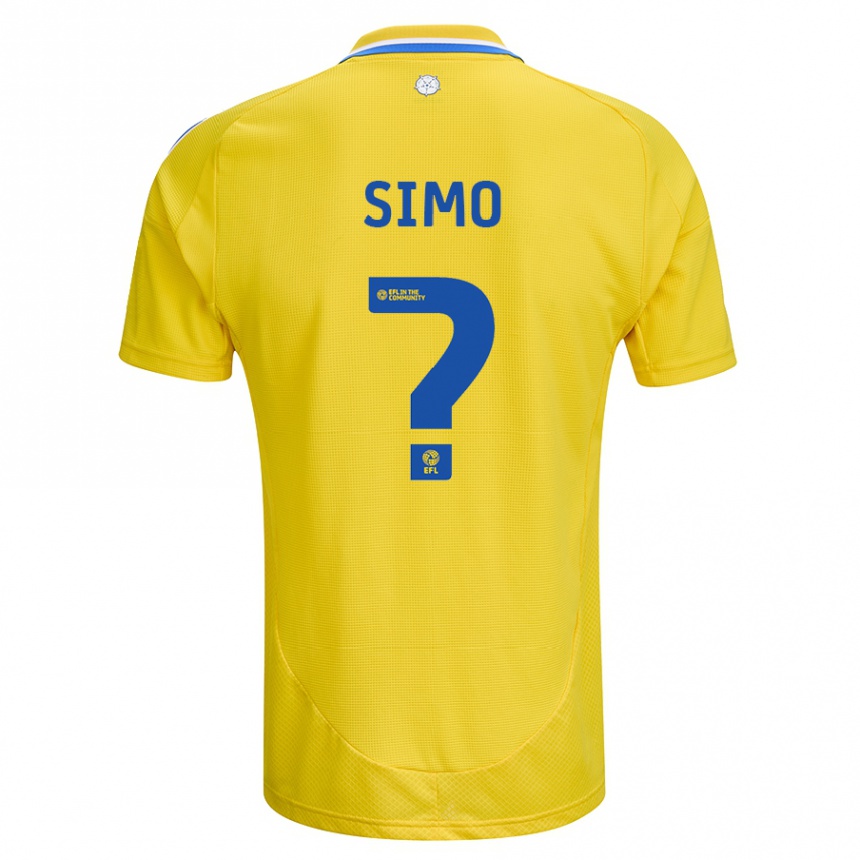 Gyermek Labdarúgás Elton Simo #0 Sárga Kék Idegenbeli Jersey 2024/25 Mez Póló Ing