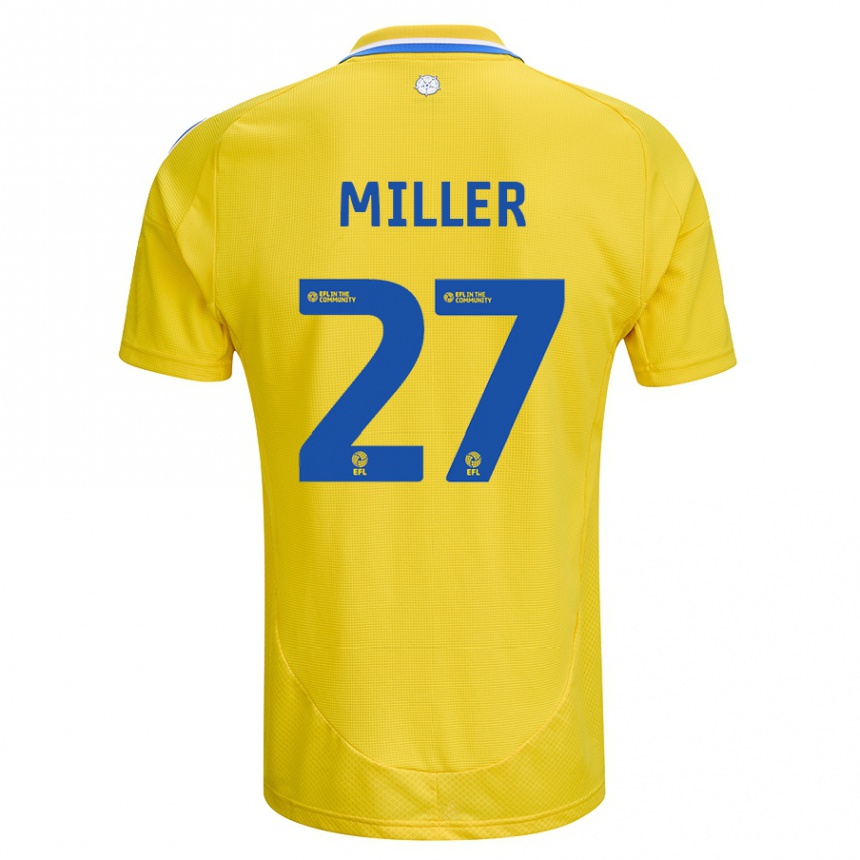 Gyermek Labdarúgás Amari Miller #27 Sárga Kék Idegenbeli Jersey 2024/25 Mez Póló Ing