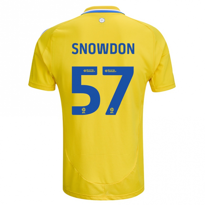 Gyermek Labdarúgás Joe Snowdon #57 Sárga Kék Idegenbeli Jersey 2024/25 Mez Póló Ing