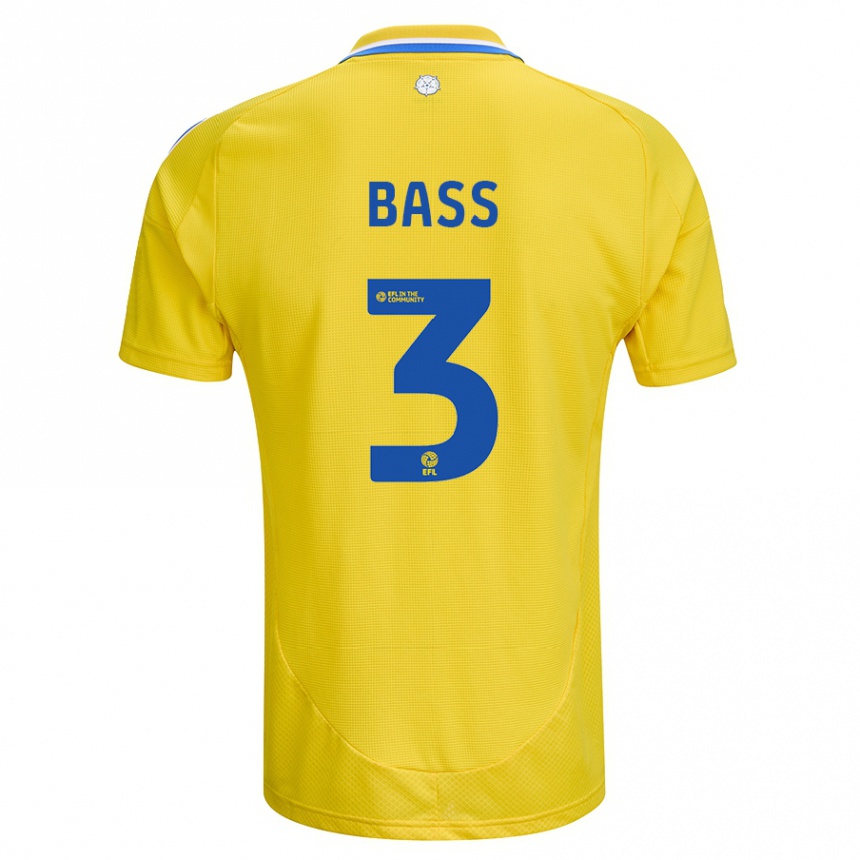 Gyermek Labdarúgás Rebekah Bass #3 Sárga Kék Idegenbeli Jersey 2024/25 Mez Póló Ing