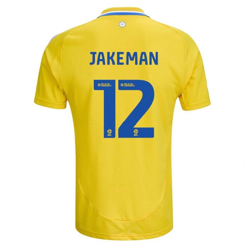 Gyermek Labdarúgás Harriet Jakeman #12 Sárga Kék Idegenbeli Jersey 2024/25 Mez Póló Ing