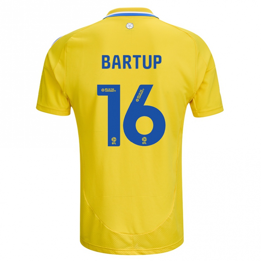 Gyermek Labdarúgás Laura Bartup #16 Sárga Kék Idegenbeli Jersey 2024/25 Mez Póló Ing