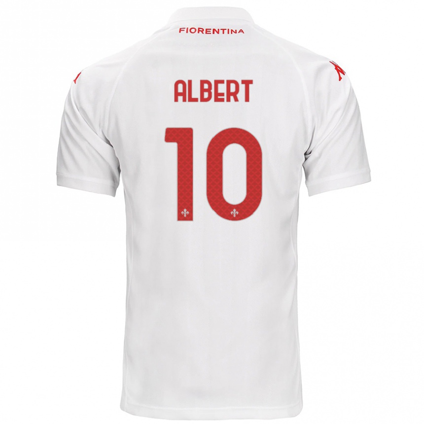 Gyermek Labdarúgás Albert Gudmundsson #10 Fehér Idegenbeli Jersey 2024/25 Mez Póló Ing