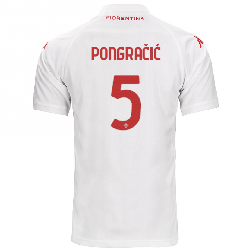 Gyermek Labdarúgás Marin Pongračić #5 Fehér Idegenbeli Jersey 2024/25 Mez Póló Ing