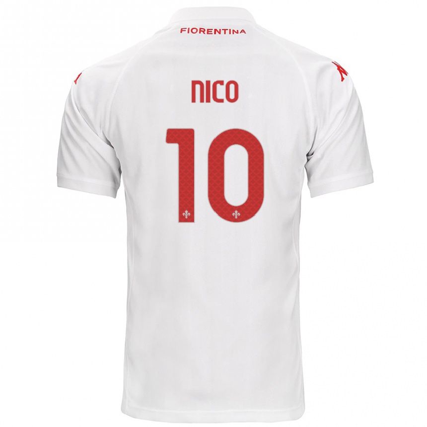 Gyermek Labdarúgás Nicolás González #10 Fehér Idegenbeli Jersey 2024/25 Mez Póló Ing