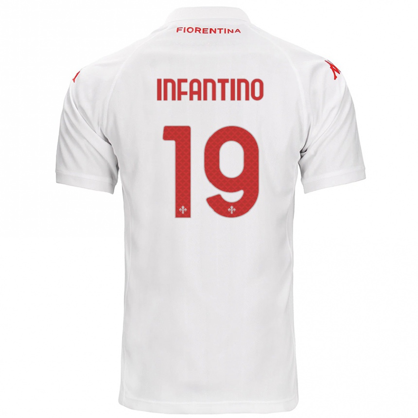 Gyermek Labdarúgás Gino Infantino #19 Fehér Idegenbeli Jersey 2024/25 Mez Póló Ing