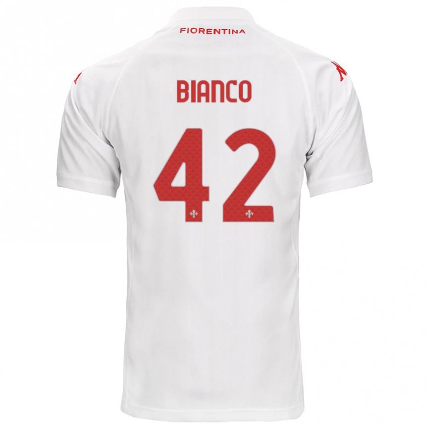 Gyermek Labdarúgás Alessandro Bianco #42 Fehér Idegenbeli Jersey 2024/25 Mez Póló Ing