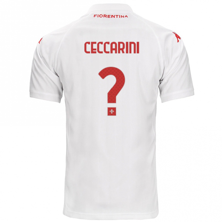 Gyermek Labdarúgás Mattia Ceccarini #0 Fehér Idegenbeli Jersey 2024/25 Mez Póló Ing