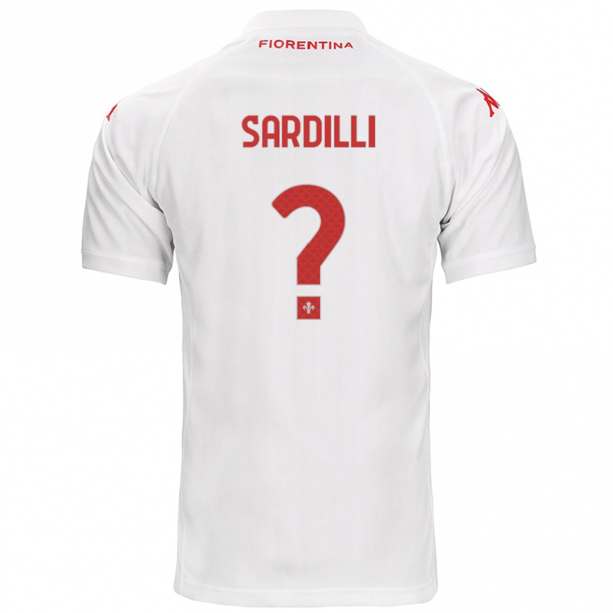 Gyermek Labdarúgás Davide Sardilli #0 Fehér Idegenbeli Jersey 2024/25 Mez Póló Ing