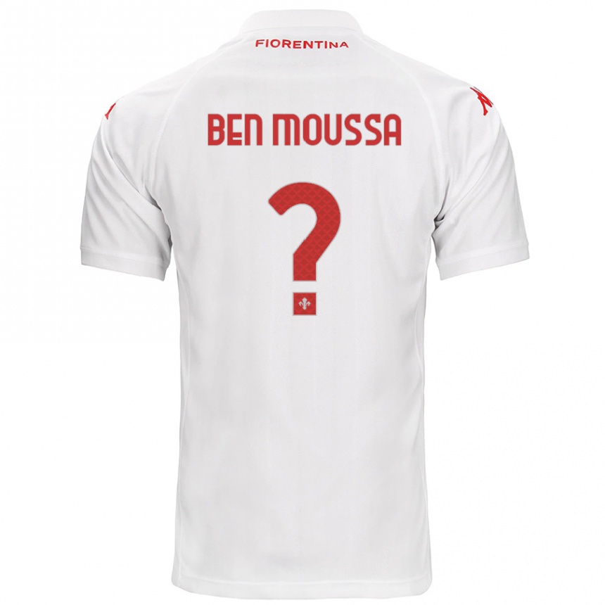 Gyermek Labdarúgás Mehdi Ben Moussa #0 Fehér Idegenbeli Jersey 2024/25 Mez Póló Ing