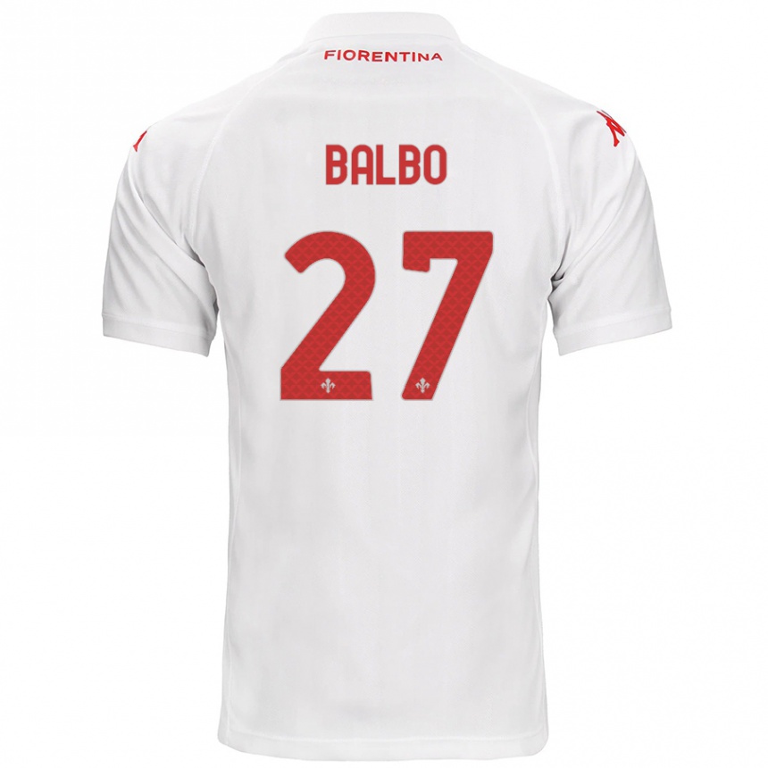 Gyermek Labdarúgás Luis Balbo #27 Fehér Idegenbeli Jersey 2024/25 Mez Póló Ing