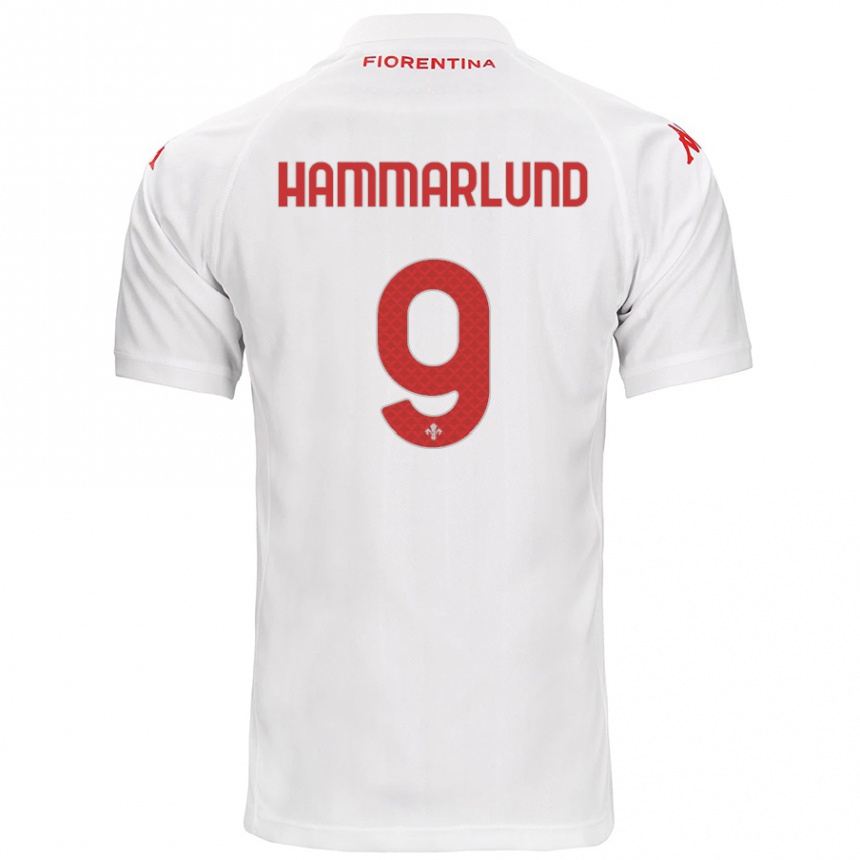 Gyermek Labdarúgás Pauline Hammarlund #9 Fehér Idegenbeli Jersey 2024/25 Mez Póló Ing